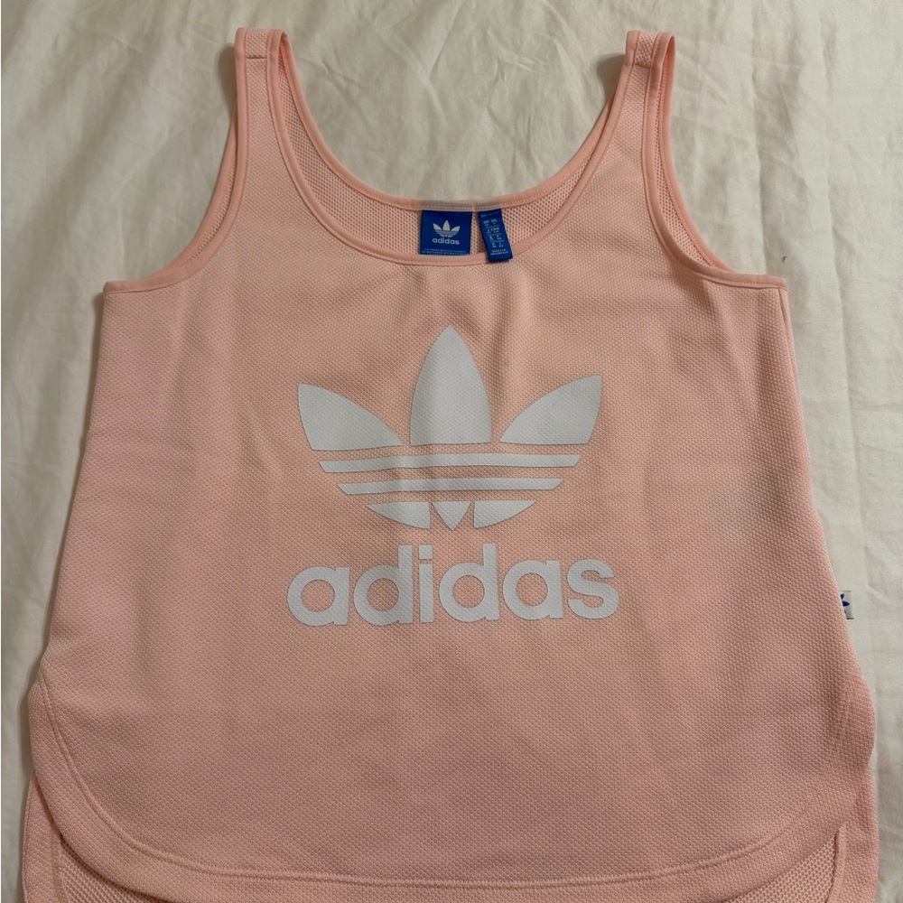 Adidas Womans Pink Trefoil Tank Top